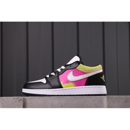 Air Jordan 1 Low SE Black Pink Green White CW5564 001