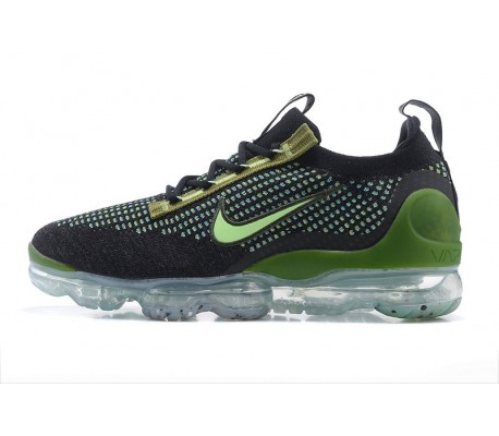 Women/Men Nike Air VaporMax 2021 Flyknit Black Green DQ7640 001 Sneakers