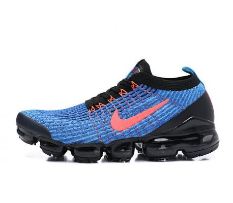 Women/Men Nike Air VaporMax Flyknit 3 Black Blue Sneakers AJ6900 015