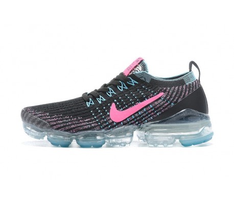 Women/Men Nike Air VaporMax Flyknit 3 Black Pink Sneakers AJ5910 101