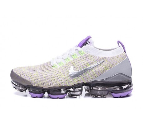 Women/Men Nike Air VaporMax Flyknit 3 White Purple Sneakers AJ6900 102