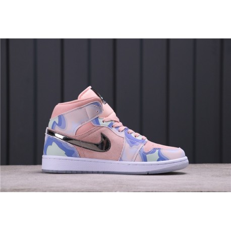 Air Jordan 1 Mid SE Team Fluorescent Pink Blue White CW6008-600